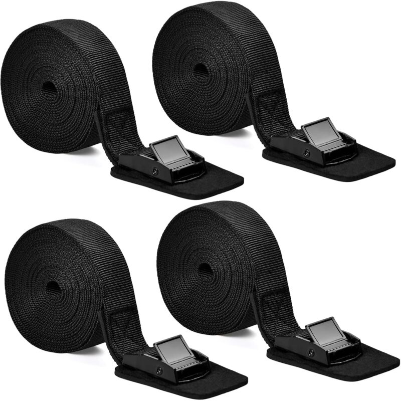 4-teiliges Set Verstellbarer Spanngurte 25 Mm X 3 M Mit Schnallen Und Ratsche Für Fahrräder, Motorräder Und Gepäck