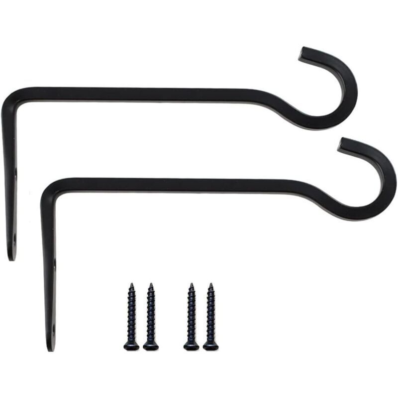 Schwarze Metall-wandhaken 21x10 Cm Für Hängekörbe, Pflanzen, Laternen