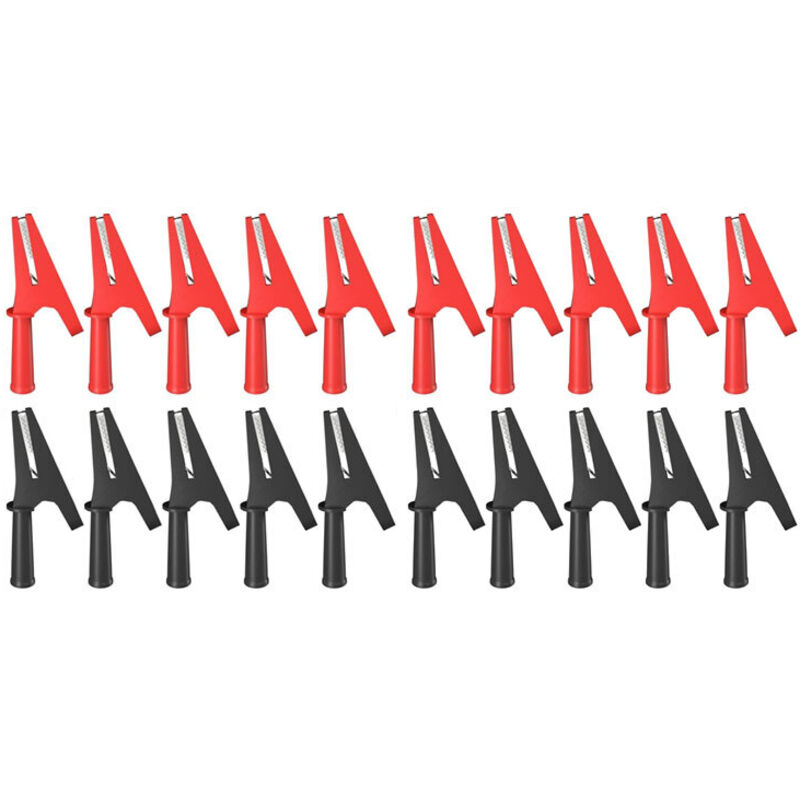 30-a-isolierte Krokodilklemmen, 20 Stück, 4-mm-bananenstecker, Zum Testen Von Autobatterien, Rot/schwarz
