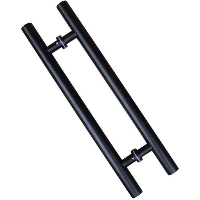 Ortviai Doppelseitiger H-förmiger Schiebetürgriff, Robust, Schwarz, 600 Mm, 400 Mm Lochabstand