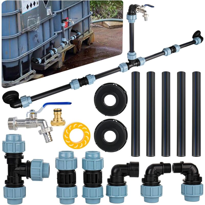 2 X 1000-liter-tankanschluss-set Mit 3/4"-anschluss
