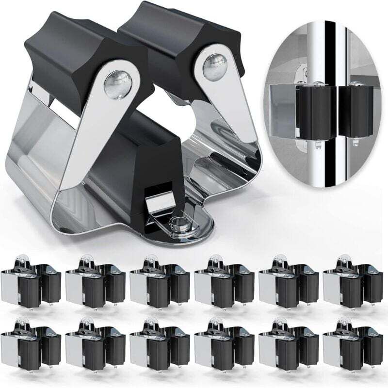 12-teiliges Wand-besenhalter-set (0,7 Mm) Für Waschküche, Garten, Garage, Schwarz