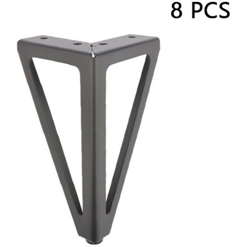 Set Mit 8 Schwarzen Metall-möbelfüßen, 15 Cm Hoch, Für Sofas Und Schränke