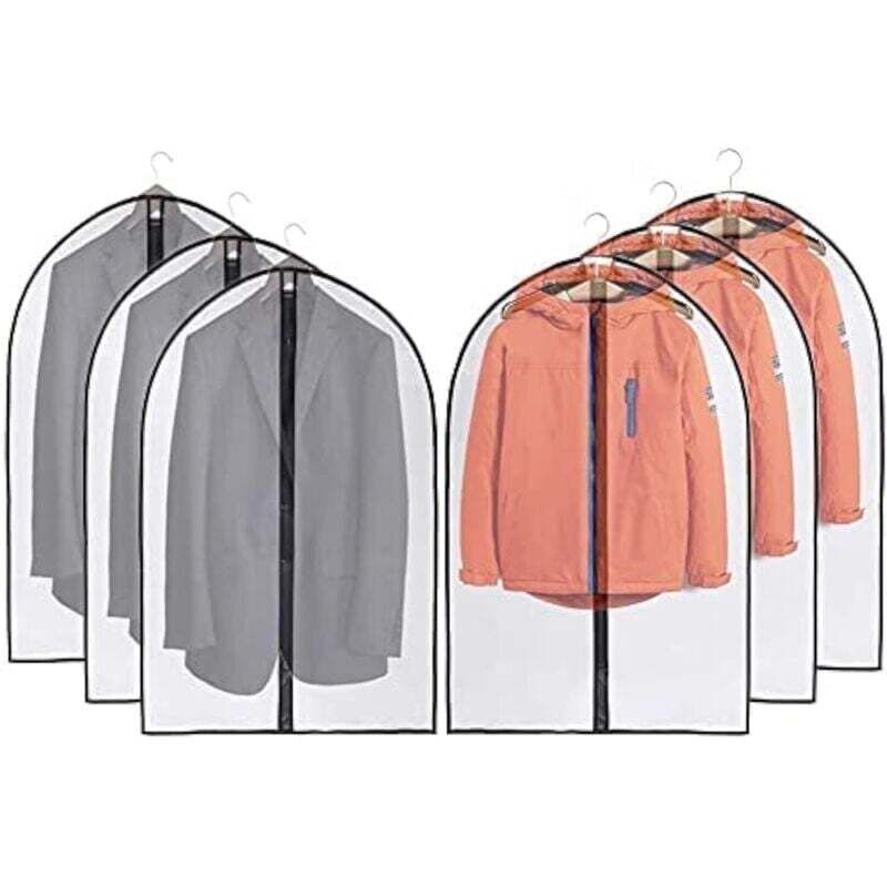Ortviai 6er-pack Waschbare, Transparente Peva-staubschutz-kleidersäcke Mit Reißverschluss, 100 Cm