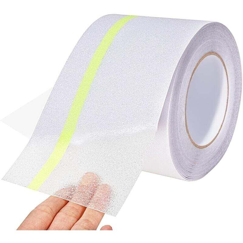 Ortviai 10 Cm X 10 M Antirutsch-treppenstreifen, Transparent Und Phosphoreszierend, Für Den Innen- Und Außenbereich