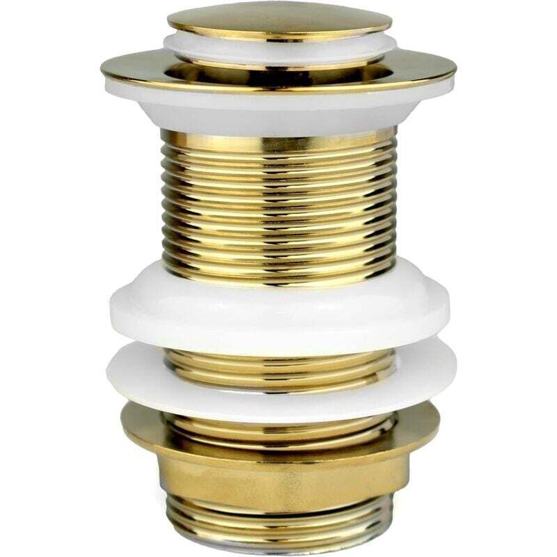 Click Clack Ablaufgarnitur Ohne Schlitz, Goldfarben, 7 X 7 X 8 Cm, G 1 1/4" Bsp-anschluss, Messing, Ortviai