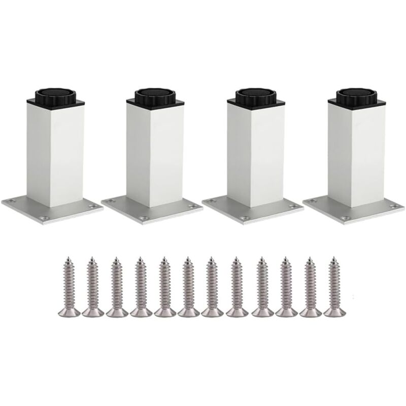 Verstellbare Aluminiumfüße, 10 Cm, Für Möbel, Tische, Sofas, Stühle, Schränke, Silber
