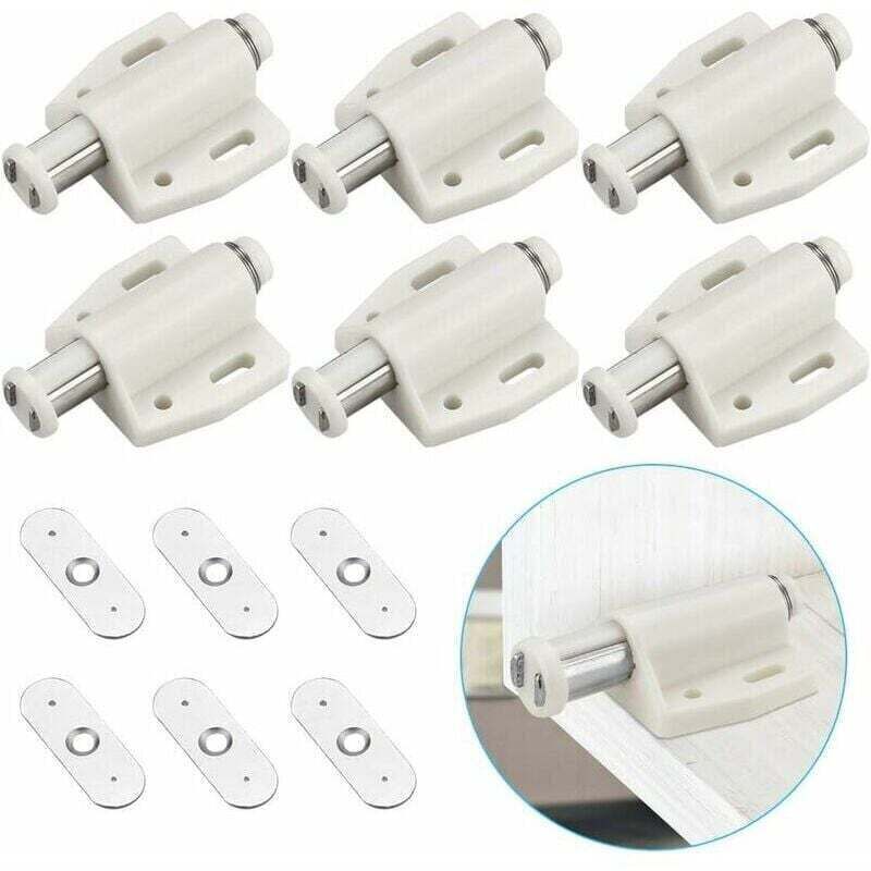 Magnetische Push-to-close-verschlüsse Für Türen, Schubladen Und Schränke – Sanft Schließend, 6 Stück, Weiß, Ortviai