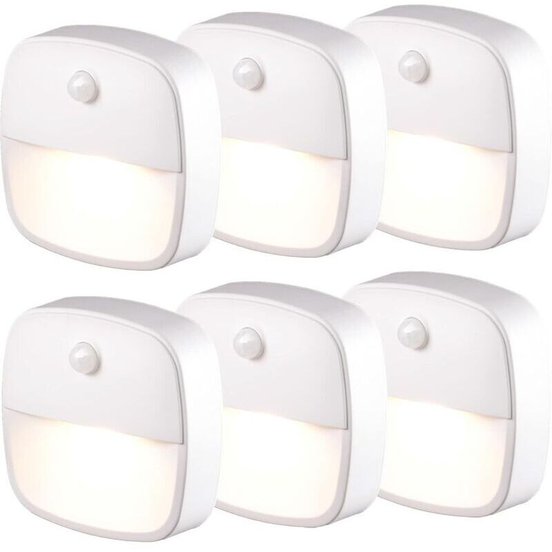 Led-nachtlicht Mit Bewegungsmelder, 6er-pack, Selbstklebend, Für Treppenhaus, Kleiderschrank, Flur Und Schlafzimmer (weiß) Ortviai