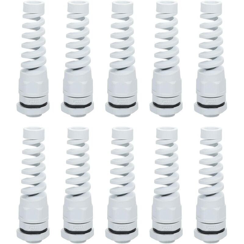 10 Stück Wasserdichte M12-kabelverschraubungen Aus Nylon Für Kabel Von 3–6,5 Mm², Zuverlässige Befestigung, Weiß