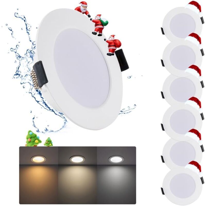 Led-einbaustrahler, 5 W, 220 V, Ip65, 6er-pack, Warmweiß, Neutralweiß, Kaltweiß, 80 Mm