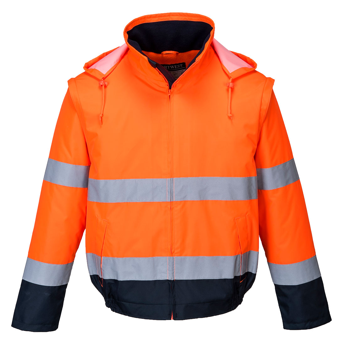 Blouson Hv 2-en-1 Hv Doublé Polaire Couleur : Orange/marine Taille Xxxl - Portwest