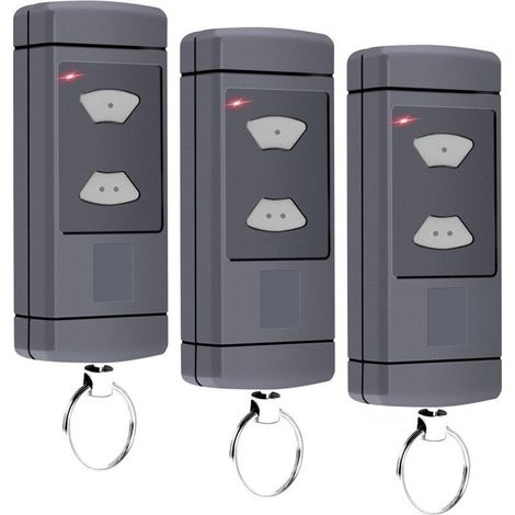 Lot De 3 Émetteurs Portatifs Compatibles Avec - 40,685 Mhz - Pour Porte De Garage Hsm2-40, Hsm4-40, Hse2-40, Hse4-40, Hs2-40, Hs4-40, 2 Canaux