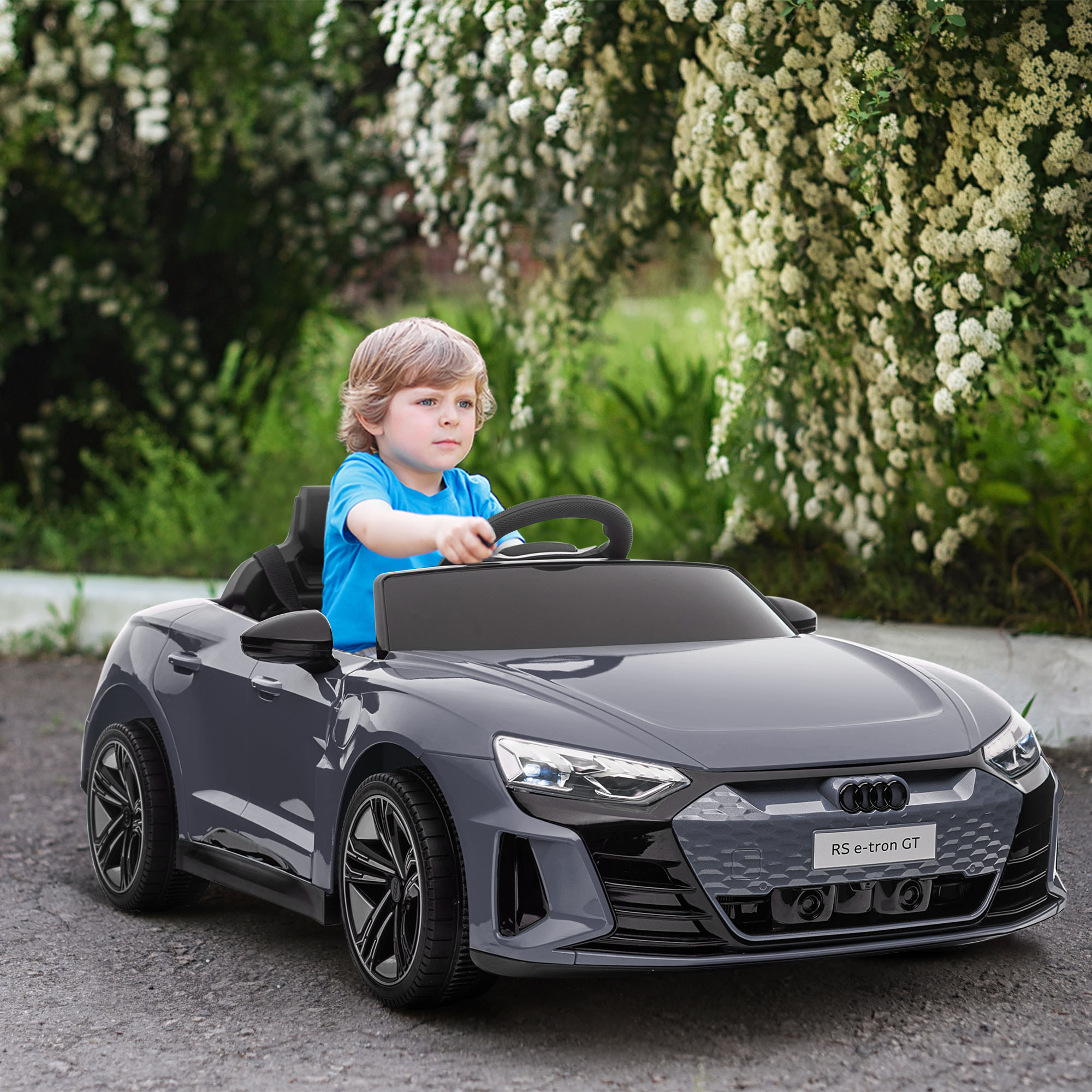 Elektroauto Für Kinder Ab 3 Jahren, Audi Rs E-tron Gt, Batteriebetrieben Mit Fernbedienung, 103 X 58 X 41 Cm, Grau