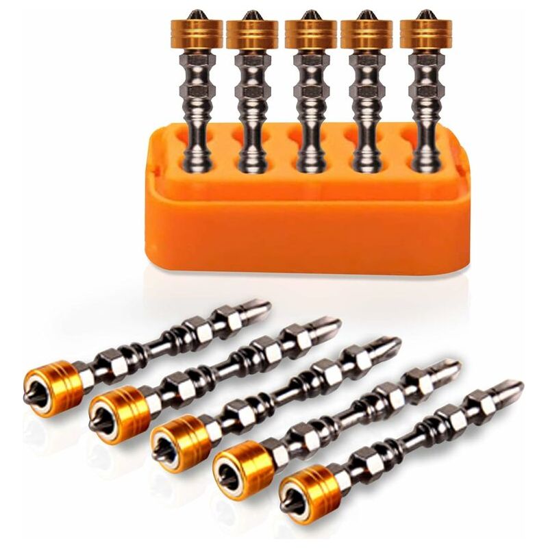 Schachtel Mit 10 Magnetischen Schraubendreherbits / Doppelseitig / Kreuzschlitz / Für Schraubendreher / Bohrmaschine / Akkuschrauber / Trockenbau / Placoplâtre / Dübel / Schrauben