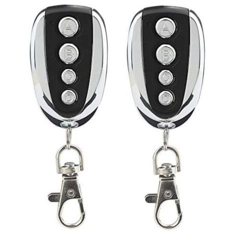 Vurahome - 2 Télécommande De Copie Sans Fil 433 Mhz, 4 Boutons, En Métal, Pour Porte De Garage, Volet Roulant - [bouton Abcd]