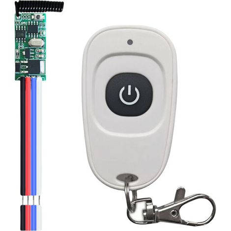 Sabir Commutateur De Télécommande Dc12v Rf, Télécommande + Récepteur 12 V Kit Mini 433 Mhz Module Relais Led Haute Sensibilité Dc 3,5-12 V, Pour Garage, Serrure De Porte, Buzzer