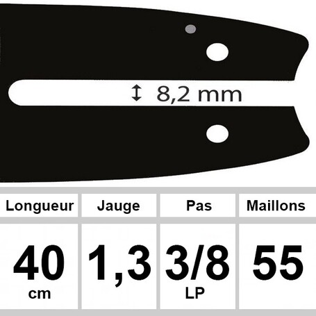 Kettensäge Ozaki Pro Steel Länge 40 Cm Teilung 3/8 Lp