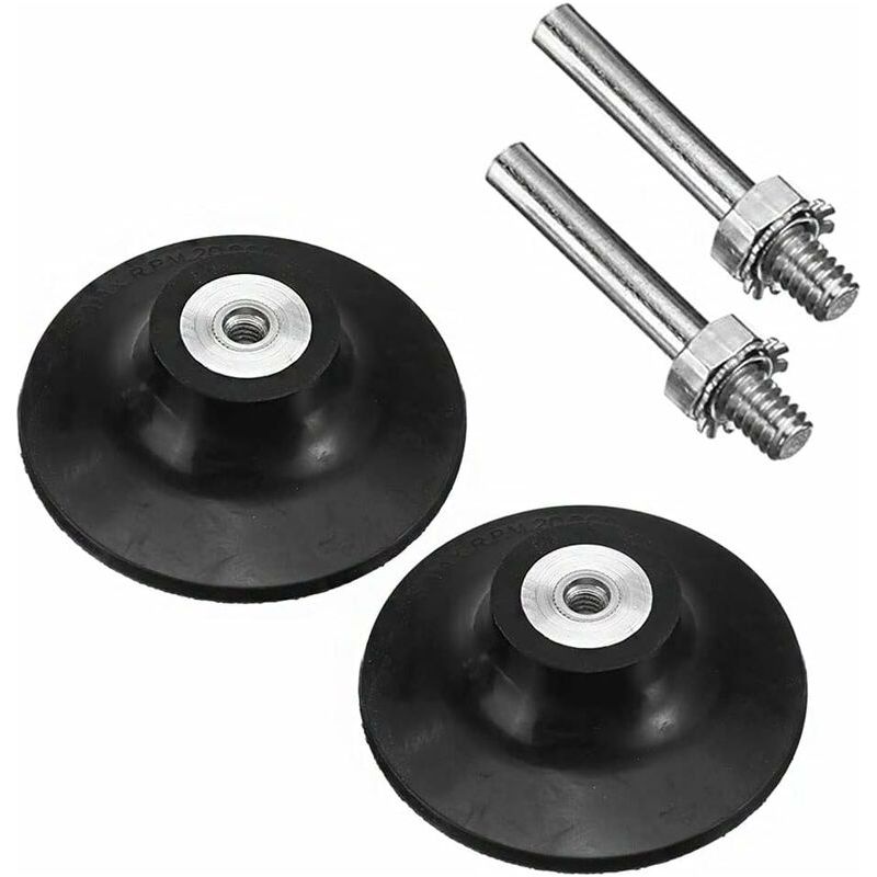 75-mm-roloc-scheibenpolierpads Mit Stangenhalter Für Rotationswerkzeuge Zum Schleifen Und Polieren (7,5/7,5/4,55 Cm) (schwarz), 2 Stück