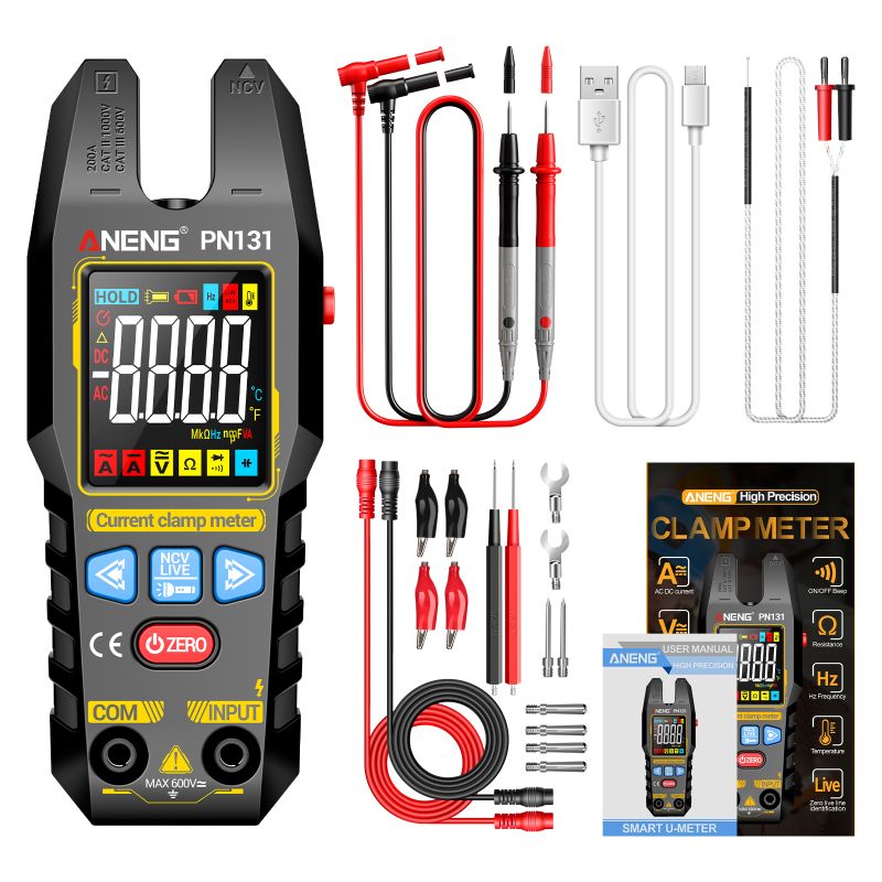 Wiederaufladbares Digitales Zangenmultimeter Pn131, 4000 Zähler, Ac/dc-spannungs- Und Stromprüfer, Automatische Bereichswahl, True Rms, Ncv, Usb-c-ladefunktion