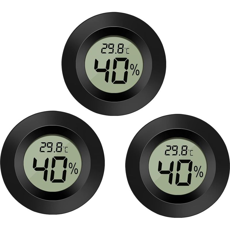3er-pack Hygrometer-thermometer Mit Digitalem Lcd-display Zur Messung Der Luftfeuchtigkeit Im Innen- Und Außenbereich, Geeignet Für Luftbefeuchter Und Luftentfeuchter In Gewächshäusern, Kellern Und Ki