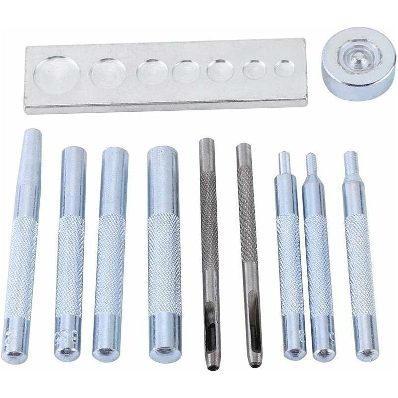 Set Mit 11 Lederbearbeitungswerkzeugen Zum Anbringen Von Nieten Und Druckknöpfen, Zum Stanzen Und Bohren Von Löchern, Für Hobbys Und Heimwerkerprojekte
