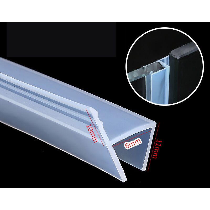 Packung Mit 3 Lichtdurchlässigen, Zweifach Gehärteten, Wasserabweisenden Dichtungen - Für Glasstärken: (h-förmig - 6 Mm Innenbreite - Glasdichtung)