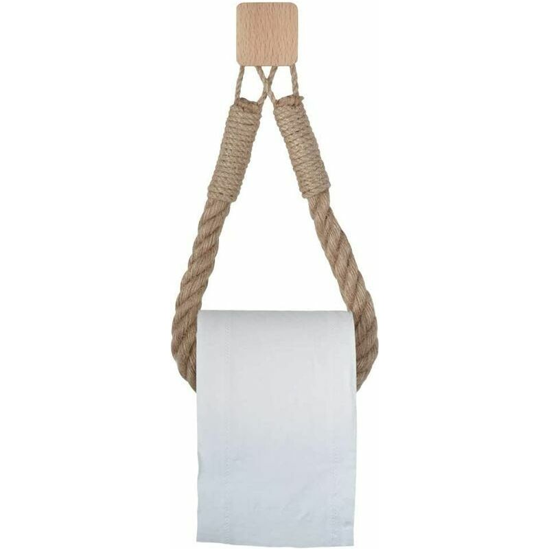 Vintage Toilettenpapierhalter Aus Hanfseil Fürs Badezimmer (runder Sockel)