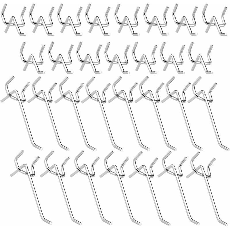 Metall-lochwandhaken, Lochwand-türhaken, Wandhaken Für Einzelhandelsgeschäfte, 10 Cm Und 5 Cm Einzelhaken-set, 30 Stück