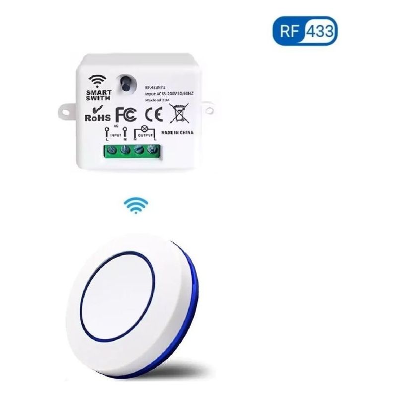 433-mhz-funk-smart-schalter Mit Empfänger, 220 V, 10 A, Kippmodus