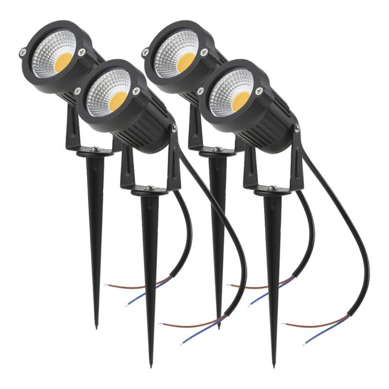 4er-pack Cob 5w Ac/dc 12v Ip65 500lm Warmweiße Gartenleuchten