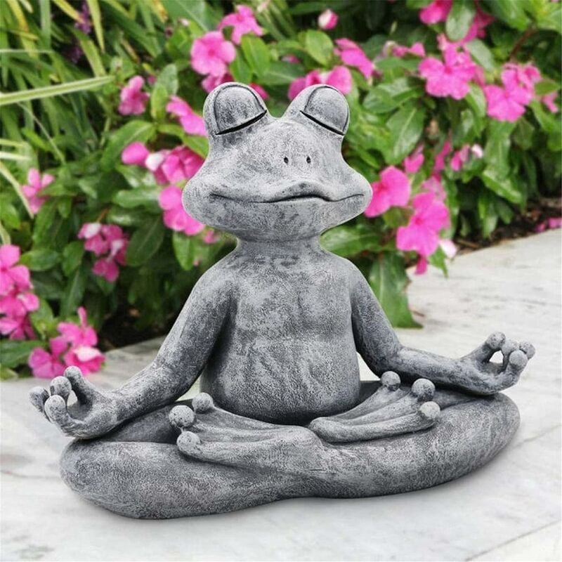 Wunderschöne Meditationsfrosch-gartenfigur – Meditationsfrosch-gartendekoration – Zen-tierfigur Aus Kunstharz