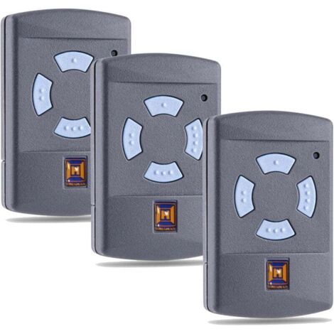 Télécommande De Garage Hsm4 868 Mhz – 4 Canaux – Compatible Hörmann Boutons Bleus – Portée 30 M – Pile Incluse – 3 Émetteurs Portatifs