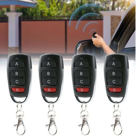 433mhz Telecommande Portail 4 Pièces, Telecommande Universelle Duplicateur, Bip Portail Universelle, Telecommande Copieuse Convient Aux Voitures, Portes De Garage, Portails