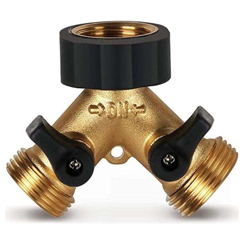 Forehill 2-wege-y-verteiler Für Gartenschläuche, Doppelanschluss, Waschmaschinen-wasserverteiler, 3/4-zoll-wasseranschluss Zum Anschluss Von 2 Geräten, Messing