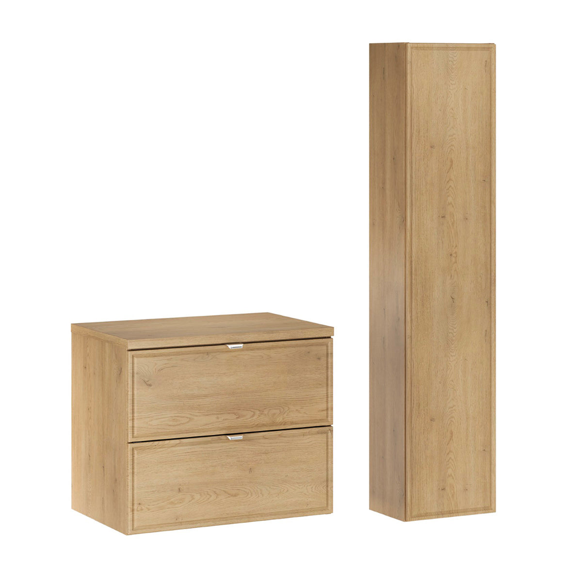 Set Aus Waschtischunterschrank 60cm Und Säule Elias Holz