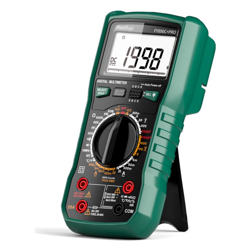 Mastfuyi Fy890c+pro 6000 Count Ac/dc 2000v/20a True Rms Digitalmultimeter, Temperaturmessgerät Für Elektriker, Photovoltaik Und Bergbau
