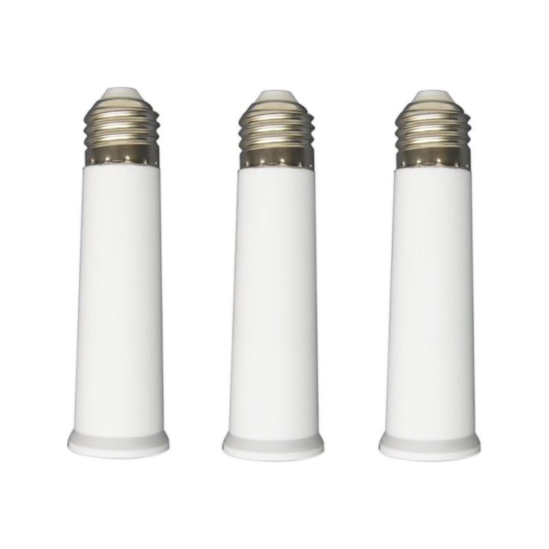 Irovami E26 Verlängerungsadapter – 3er-pack Verlängerungsfassungen, 12 Cm, E26/e27, 60 W, Flammhemmendes Pbt, Für Led-lampen, 360°-lichtverteilung