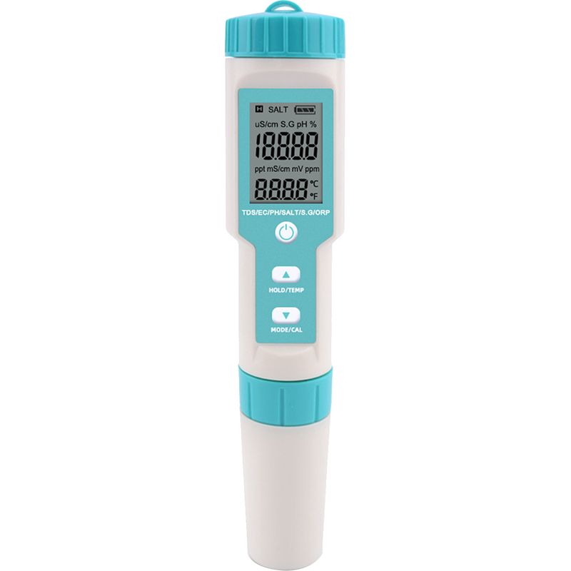 7-in-1 Multiparameter-taschenwasserqualitätsmessgerät C-600 Mit Austauschbarer Elektrode Zur Messung Von Ph-wert, Tds, Ec, Orp, Sg, Salzgehalt Und Temperatur