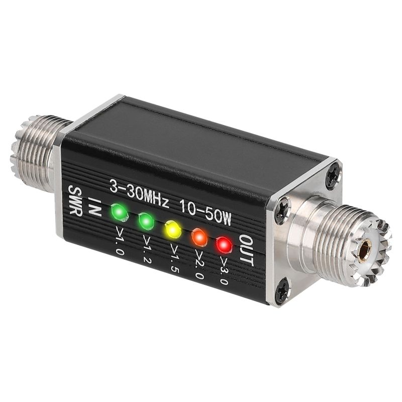 Led-swr-meter, Stehwellenanzeige (swr) Für Kurzwellen Von 3 Bis 30 Mhz, Mit 5 Leds Und M-buchse.