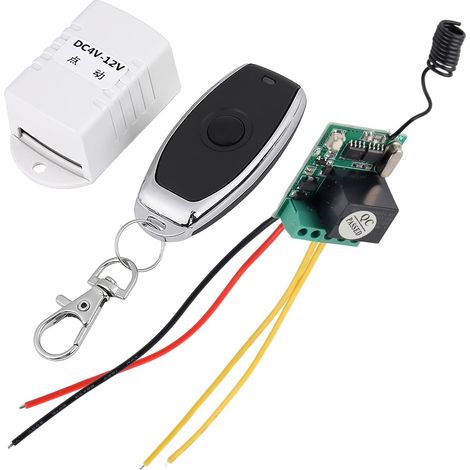 1 Kit Relais Sans Fil Dc 4v-12v Interrupteur Clé Télécommande Pour Porte Fenêtre Voiture
