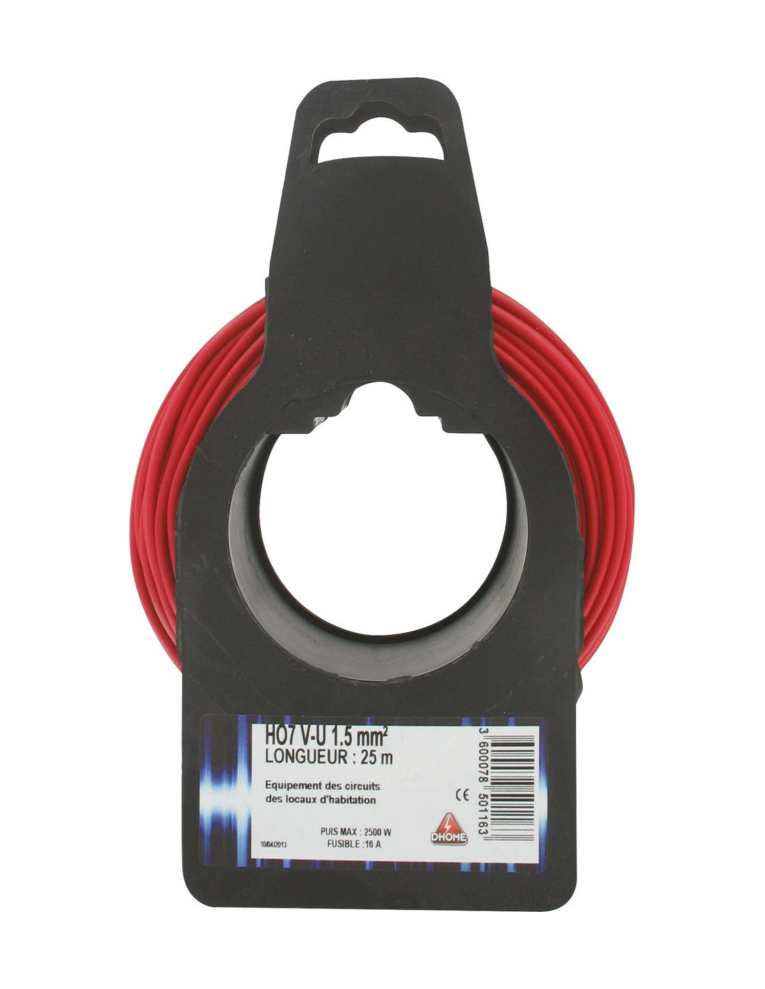 Câble Ho7vu Rouge 1.5mm2 25m Câble Électrique Monoconducteur Dhome Pour Installation Fixe. - Dhome
