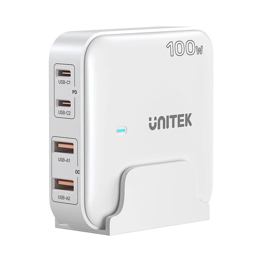 Gan Network Charger - Unitek P1229awh01-eu 100w 2x Usb-c 2x Usb-a