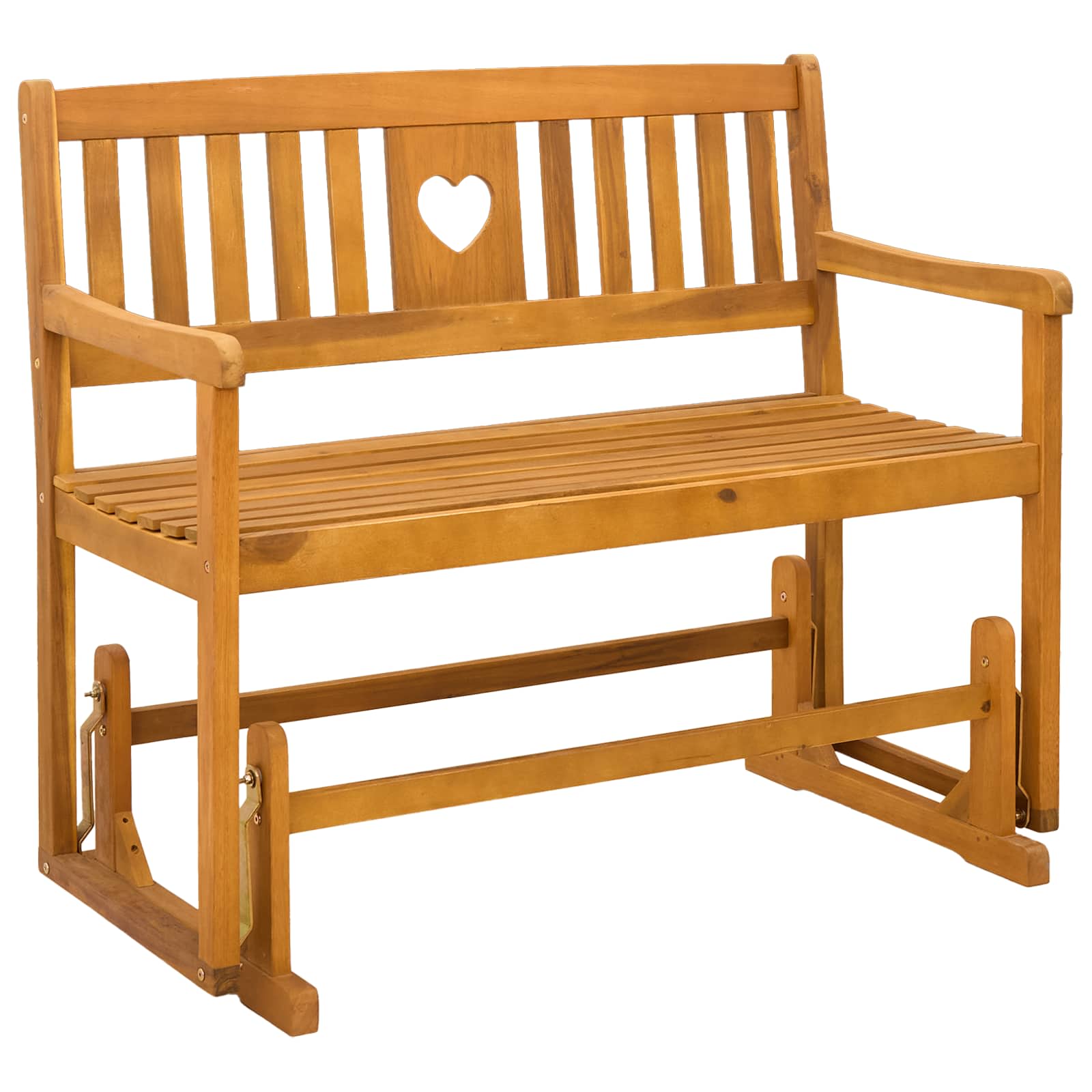 Vidaxl Garden Glider Bench Natural 110 X 59 X 97 Cm Solid Acacia Wood