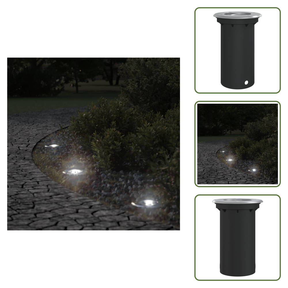 Wandbeleuchtung - Vidaxl Bodeneinbauleuchte Rund Schwarz 10,5x10,5 Cm Aludruckguss - Diffusor