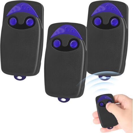 Lot De 3 Télécommandes Pour Portail, Télécommande Pour Portail Automatisé Flo2r-s, Émetteur De Télécommande Canaux 433.92mhz 2 Touches(comprend 3 Piles Supplémentaires)