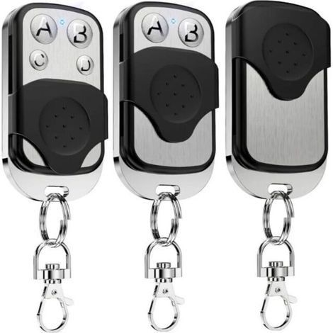 Ulisem-3pcs Telecommande Universelle Portail 433.92 Mhz, Copie Télécommande Garage Sans Fil À 4 Boutons, Duplicateur Porte De Garage Telecommande Porte Clés, Clonage Pour Porte Électrique