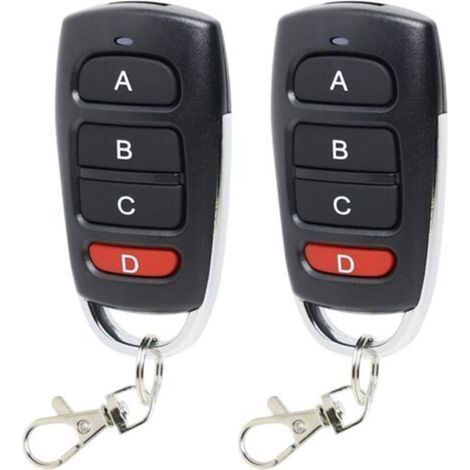 2 Télécommandes De Porte De Garage 433 Mhz, Télécommande Universelle Sans Fil Pour Porte De Garage, Duplicateur De Télécommande De Porte De Garage À 4 Boutons, Portail Électrique Clone Longue Portée D