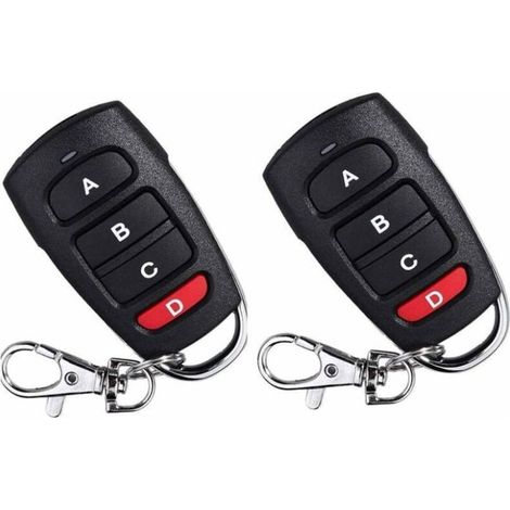 Lot De 2 Télécommandes Universelles De Remplacement Pour Portes De Garage Électriques 433 Mhz
