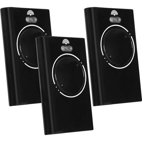 3 Télécommandes Porte Garage 868 Mhz – 2 Canaux – Compatible Xt4, Xt2 868 Slh – Noir